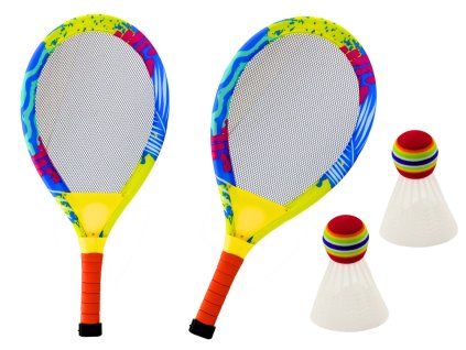Set di badminton con palline e racchette luminose