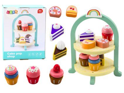 Set di dessert in legno con dolcetti