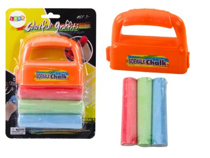 Křídy na chodník s držákem oranžový