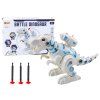 Robot dinosauro con lanciatore di frecce, luci e suoni bianco