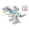 Robot dinosauro con lanciatore di frecce, luci e suoni bianco