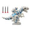 Robot dinosauro con lanciatore di frecce, luci e suoni bianco