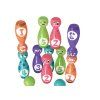Set di bowling con palle colorate con facce 10 pz