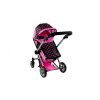 Kočárek pro panenky Alice 2v1 růžovo černý3
