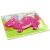 Dřevěné puzzle dinosaurus Corythosaurus Spinosaurus fialové