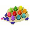 Dřevěný vzdělávací ježek s 10 barevnými kolíky