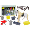 Figurina di cavallo da pettinare con recinzione e accessori