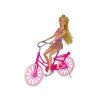 Bambola su bicicletta rosa