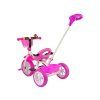 Triciclo per bambini con barra di guida PRO100 rosa