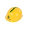 Escavatore cingolato grande con casco giallo