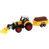 Trattore con rimorchio per legna giallo