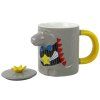 Tazza Dinosauro con cucchiaino e coperchio grigia