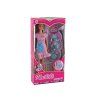 Bambola incinta con bambino in abiti rosa con accessori