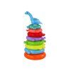 Piramide pieghevole Giraffa con 8 anelli colorati 29cm x 14cm x 14cm
