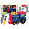 Set di costruzione a vite per bambini locomotiva blu