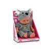 Piccola bambola per bambini in abito grigio e cappellino da koala