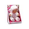 Piccola bambola neonata vestito bianco cappellino fiocchetto orecchie