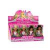 Mini bambola con lunghi capelli e vestitino colorato di animale