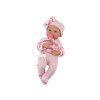 Bambola neonata maglione a righe cappellino sciarpa accessori rosa