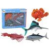 Set di figure di animali marini oceano pesci polpo 4 pezzi