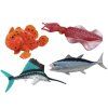 Set di figure di animali marini oceano pesci polpo 4 pezzi