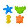 Set di giocattoli da spiaggia pala rastrello stampini 6 pz