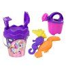 Set da spiaggia secchiello pala rastrello annaffiatoio unicorno viola