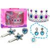 Set per piccola principessa Corona orecchini collana anello fermagli