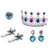 Set per piccola principessa Corona orecchini collana anello fermagli