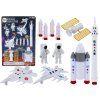 Set di figurine spaziali Astronauti e razzi 11 pz