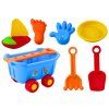 Set di giocattoli da spiaggia in carrello blu