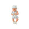 Bambola neonata con cappellino e bavaglino blu