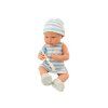 Bambola neonata con cappellino e bavaglino blu
