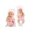 Bambola neonata con cappellino e bavaglino rosa
