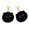 Portachiavi in peluche gatto nero