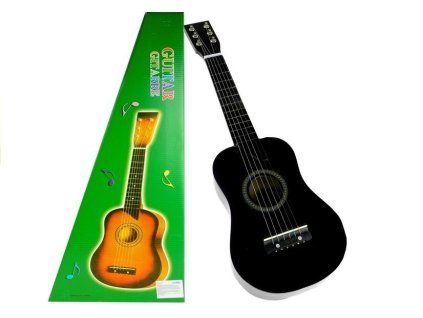 Medinė gitara su plectrumu juoda