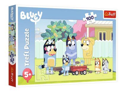 Puzzle Linksmas pasaulis Bluey 100 dalių Trefl