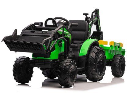Dětský elektrický traktorbagr s přívěsem SX2068 zelený03