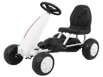 Vaikiškas pedalinis kartingas baltas