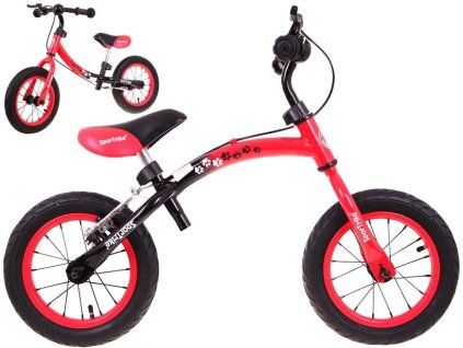 Vaikiškas balansinis dviratis Boomerang 2v1 raudonas
