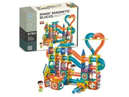 Magnetická stavebnice kuličková dráha 188 dílů6