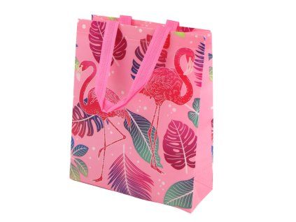 Dovanų maišelis Flamingo 30,5cm x 24,5cm x 10cm rožinis