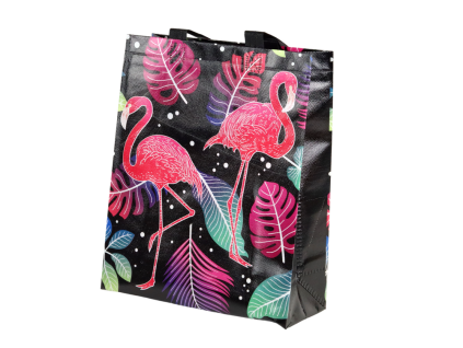 Dovanų maišelis Flamingo 30,5cm x 24,5cm x 10cm juodas