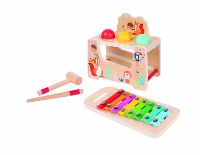 Dřevěná zatloukačka s xylofonem (2)