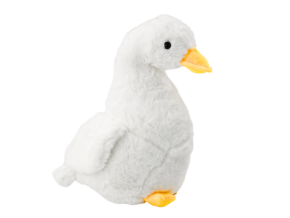 Balta pliušinė antis, maskotė, žaislas, pliušinis, 30 cm