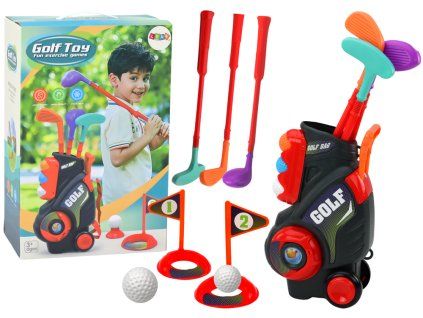 Sada na mini golf pro děti s vozíkem na kolečkách