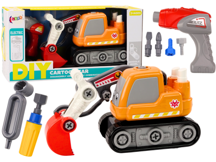 Sukamasis vikšrinis ekskavatorius piešimo DIY oranžinis