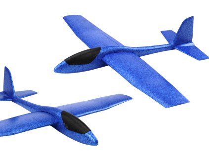 Velký modrý polystyrenový lehký kluzák 68 cm