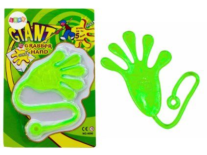 Vaikiška žaislas elastinė ranka iš žalio slime