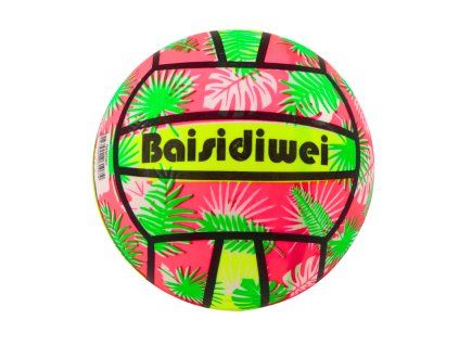 Gumový míč s listy 24 cm růžový